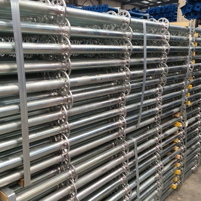Diameter 48.3mm 3m 6 Ring Scaffolding System Vertical Post Ringlock Standard with Coupling