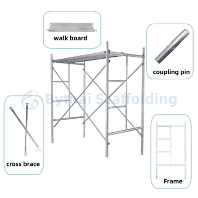 Pre-Galvanized Metal Step Frame Scaffolding For Commercial And Industrial Use